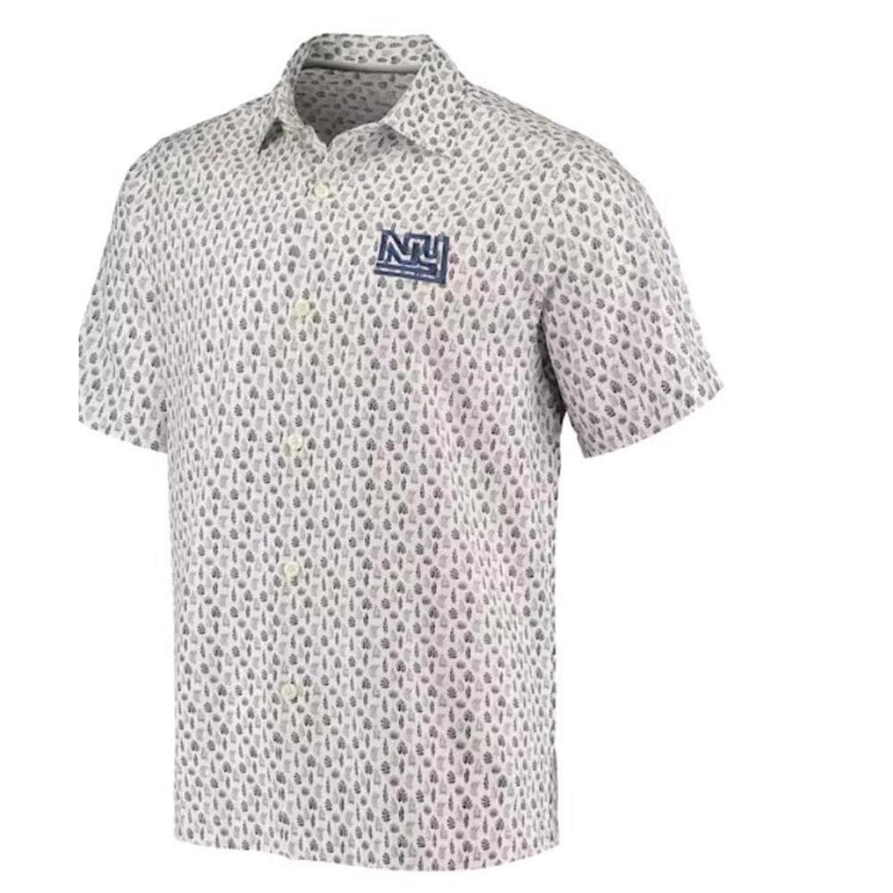 Men's XXL Tommy Bahama White New York Giants Baja Mar AOP Print Woven Button Up